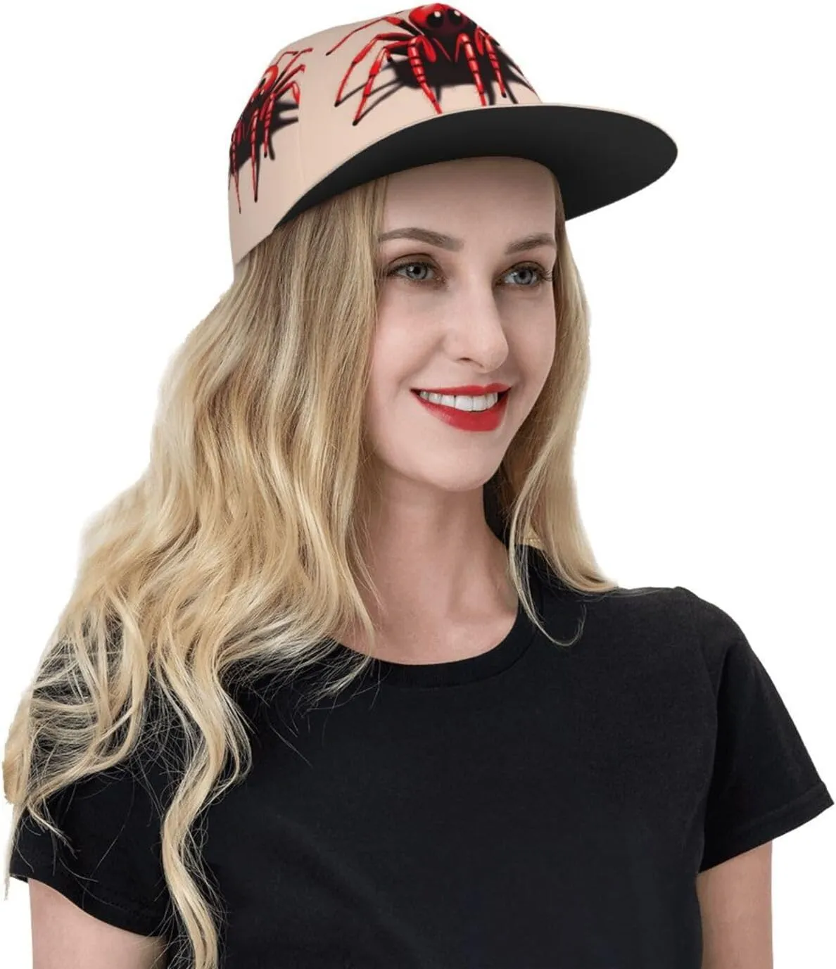 White Snowy Mountains Printed Baseball Cap, Flat Brim Hats for Men Women, Funny Adjustable Snapback Hats