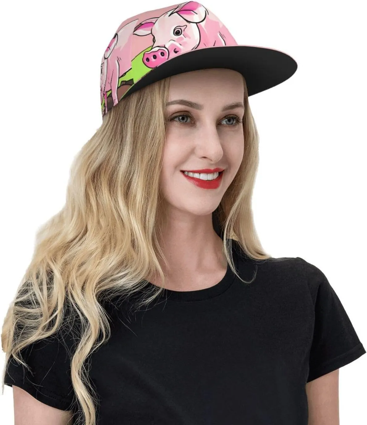 White Snowy Mountains Printed Baseball Cap, Flat Brim Hats for Men Women, Funny Adjustable Snapback Hats