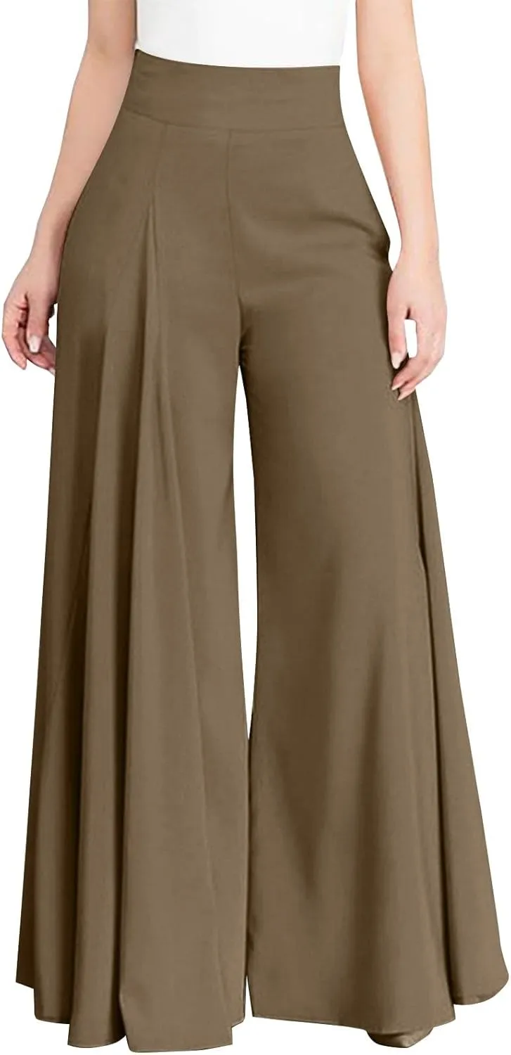 Wide Leg Pants for Women Oversized Loose Pleated High Waisted Flowy Dress Trousers Daily Fashion Business Work Pants