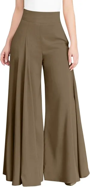 Wide Leg Pants for Women Oversized Loose Pleated High Waisted Flowy Dress Trousers Daily Fashion Business Work Pants