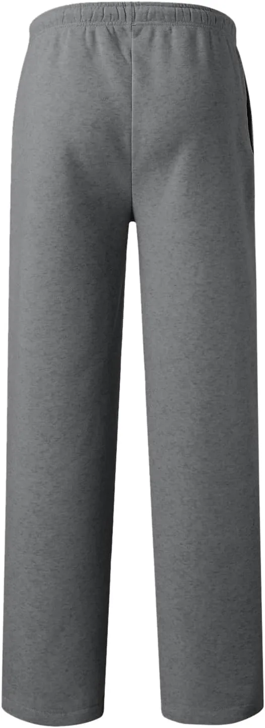 Wide Leg Sweatpants for Women Fleece Lined High Waisted Drawstring Joggers Comfy Lounge Workout Loose Pants with Pocket