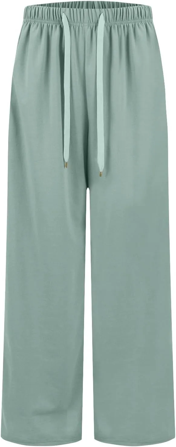 Wide Leg Sweatpants Women Baggy Joggers High Waisted Sweat Pants Lounge Straight Leg Pull on Jogger Pants with Pockets