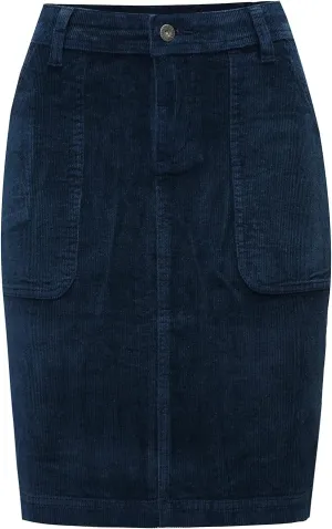 Women Corduroy Skirts Knee Length Ladies High Waisted Stretchy Denim Casual Mid Skirt Wiht Pockets