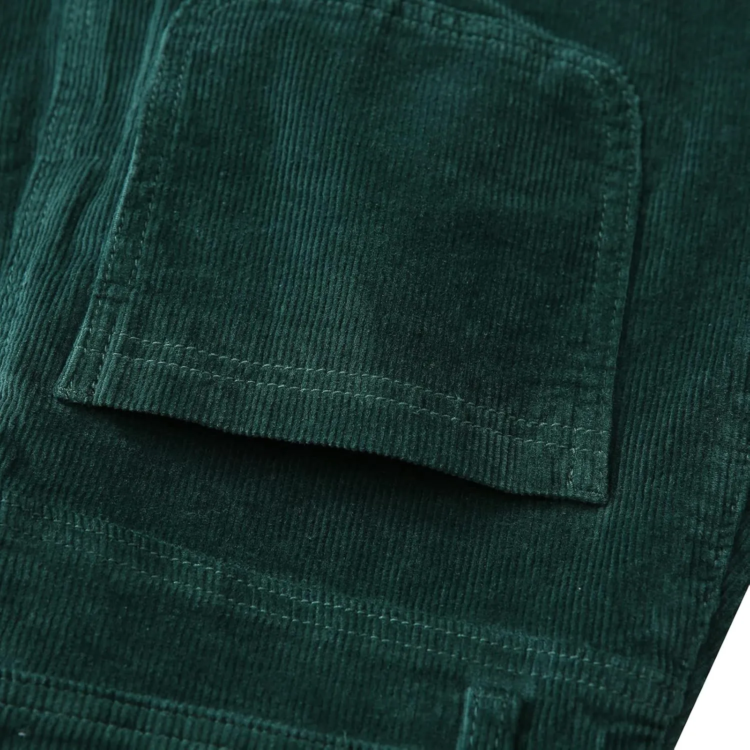 Women Corduroy Skirts Knee Length Ladies High Waisted Stretchy Denim Casual Mid Skirt Wiht Pockets