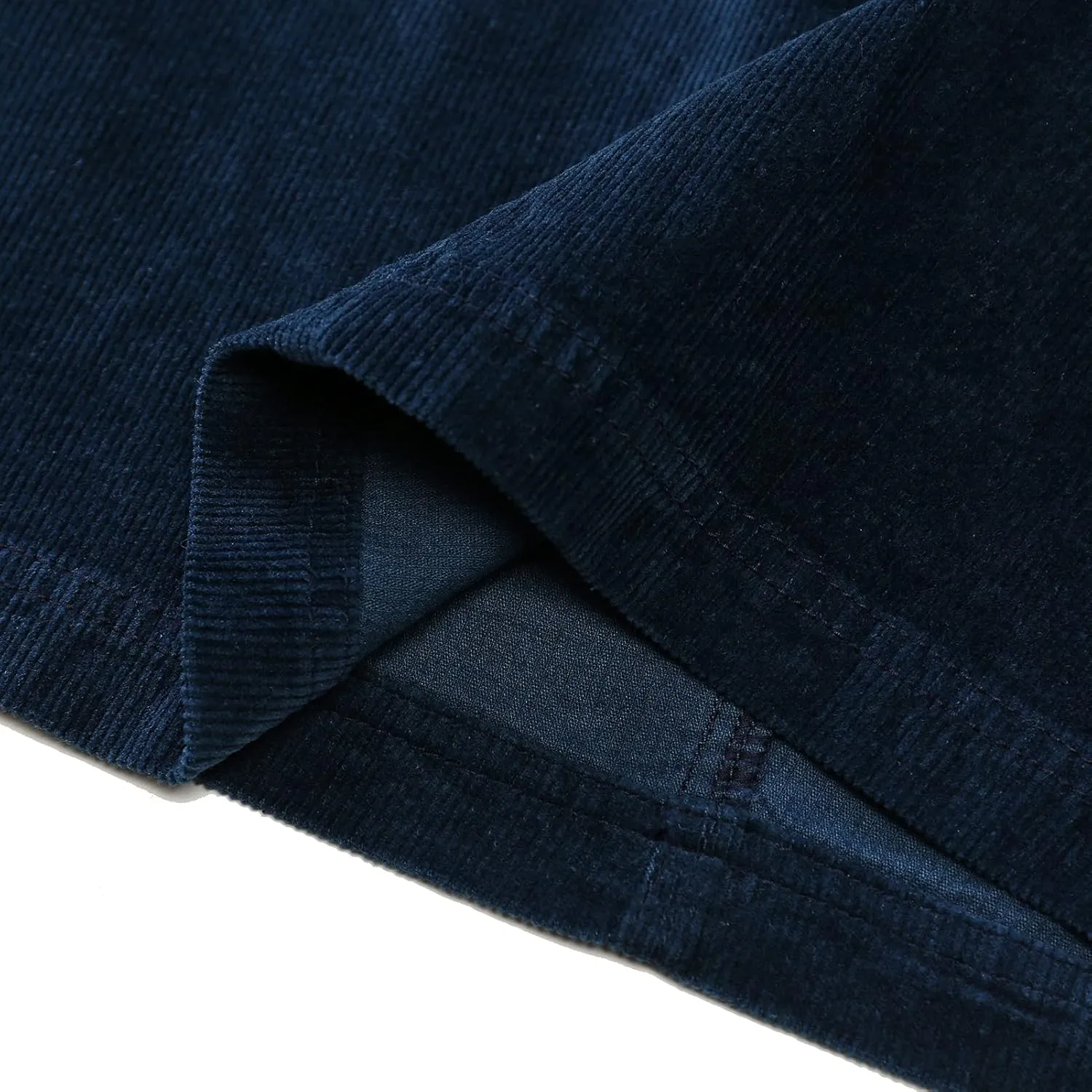 Women Corduroy Skirts Knee Length Ladies High Waisted Stretchy Denim Casual Mid Skirt Wiht Pockets