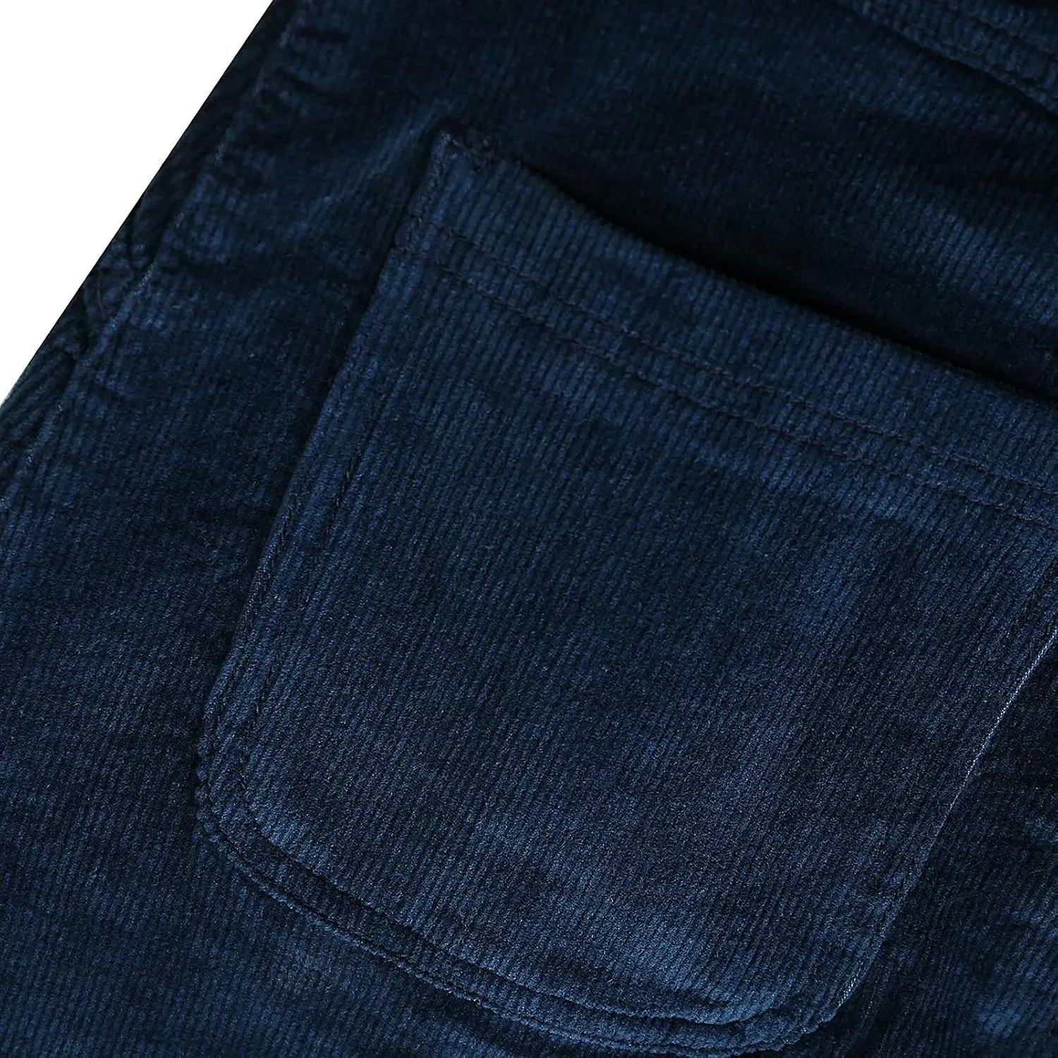 Women Corduroy Skirts Knee Length Ladies High Waisted Stretchy Denim Casual Mid Skirt Wiht Pockets