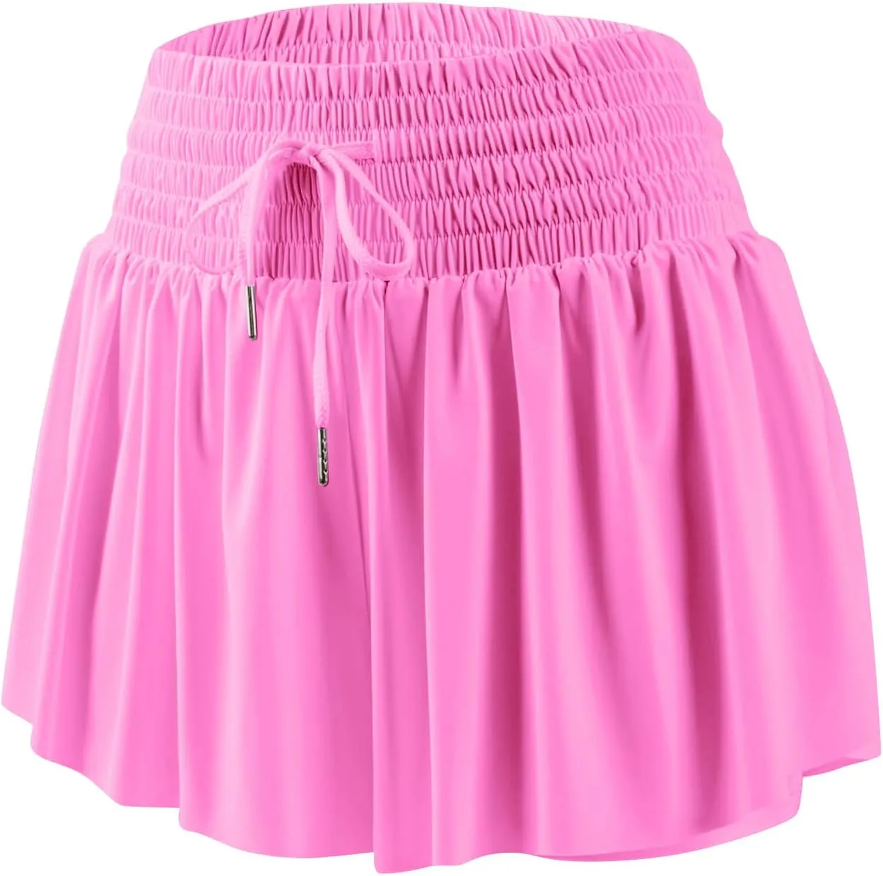 Women Flowy Athletic Shorts 2 in 1 Running Shorts with Pocket High Waisted Butterfly Shorts Workout Tennis Shorts