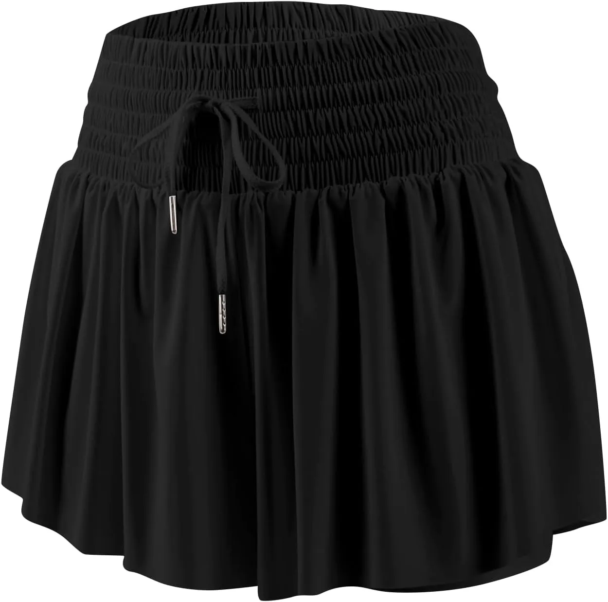 Women Flowy Athletic Shorts 2 in 1 Running Shorts with Pocket High Waisted Butterfly Shorts Workout Tennis Shorts