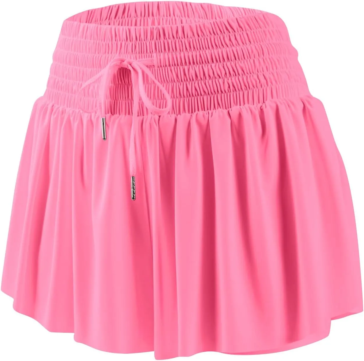 Women Flowy Athletic Shorts 2 in 1 Running Shorts with Pocket High Waisted Butterfly Shorts Workout Tennis Shorts