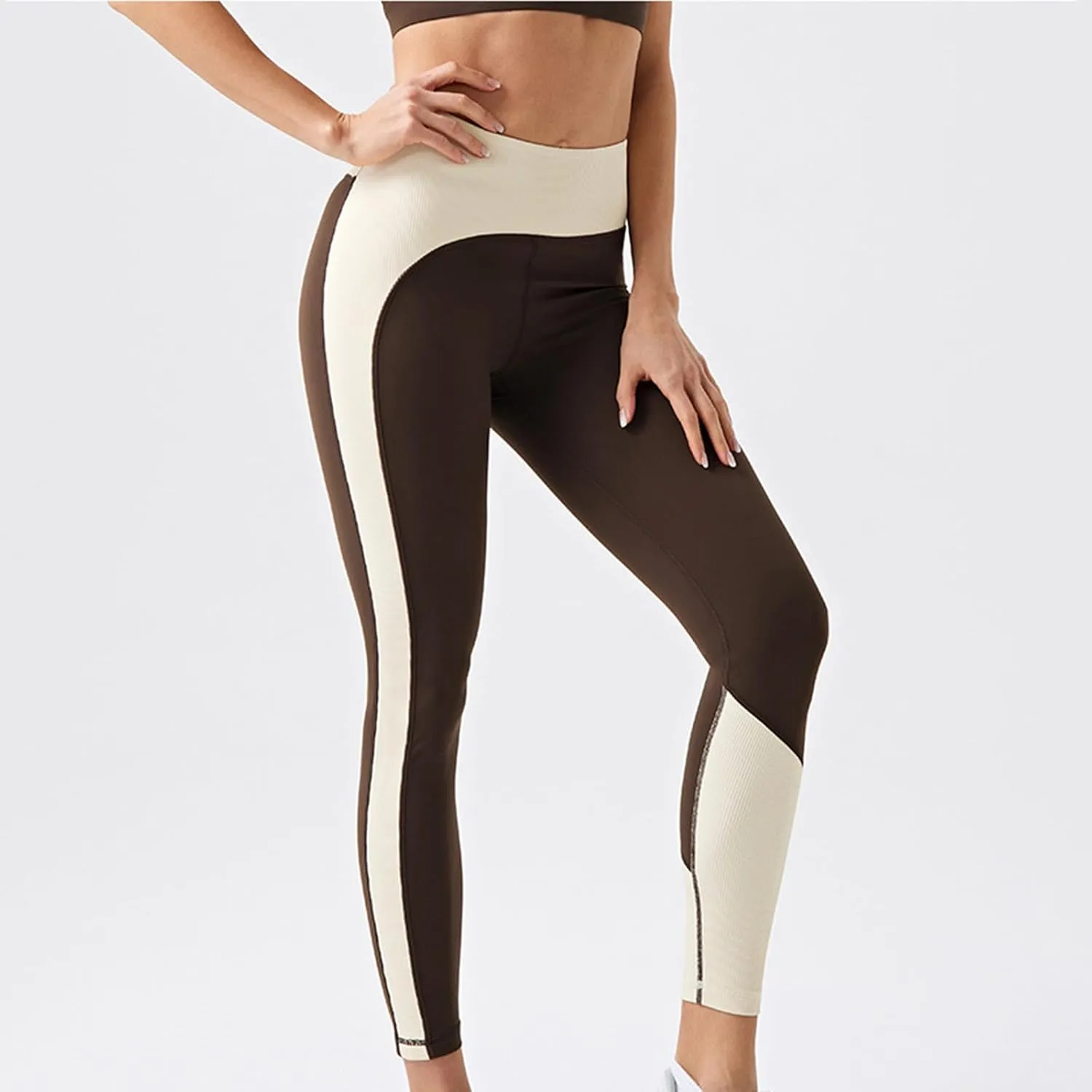 Women Legging Colorblock Butt Lifting High Waist Sports Leggings Yoga Pants Elastic Soft Skinny Comfy Fitness Trousers
