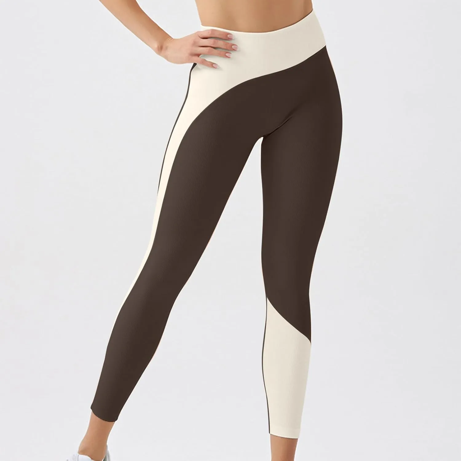 Women Legging Colorblock Butt Lifting High Waist Sports Leggings Yoga Pants Elastic Soft Skinny Comfy Fitness Trousers