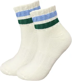 Women Striped Retro Novelty Crew Socks Sporty Thick Cotton Quarter Tube Socks