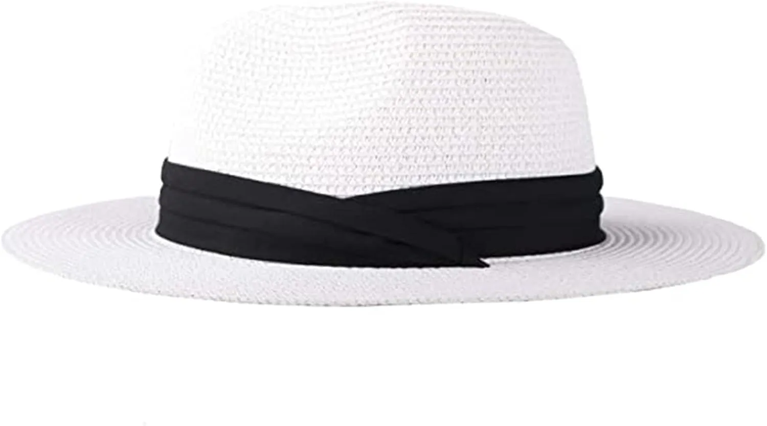 Women Wide Brim Straw Panama Roll up Hat Fedora Beach Sun Hat UPF50 , Adjustable Panama Hats for Women or Men