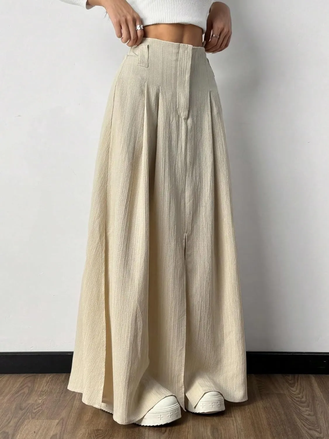 Women's 2025 Casual Maxi Long Skirts Casual High Slit Long Skirt