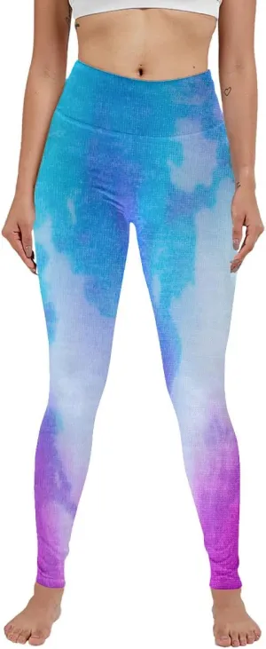 Women's American Flag Print and Tie Dye Leggings for High Waist Yoga Pants- Patriotic and Trendy Activewear for Workouts