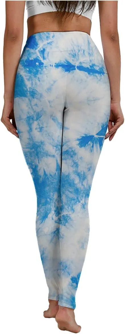 Women's American Flag Print and Tie Dye Leggings for High Waist Yoga Pants- Patriotic and Trendy Activewear for Workouts