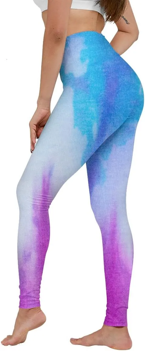 Women's American Flag Print and Tie Dye Leggings for High Waist Yoga Pants- Patriotic and Trendy Activewear for Workouts