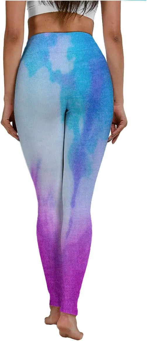 Women's American Flag Print and Tie Dye Leggings for High Waist Yoga Pants- Patriotic and Trendy Activewear for Workouts