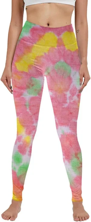 Women's American Flag Print and Tie Dye Leggings for High Waist Yoga Pants- Patriotic and Trendy Activewear for Workouts