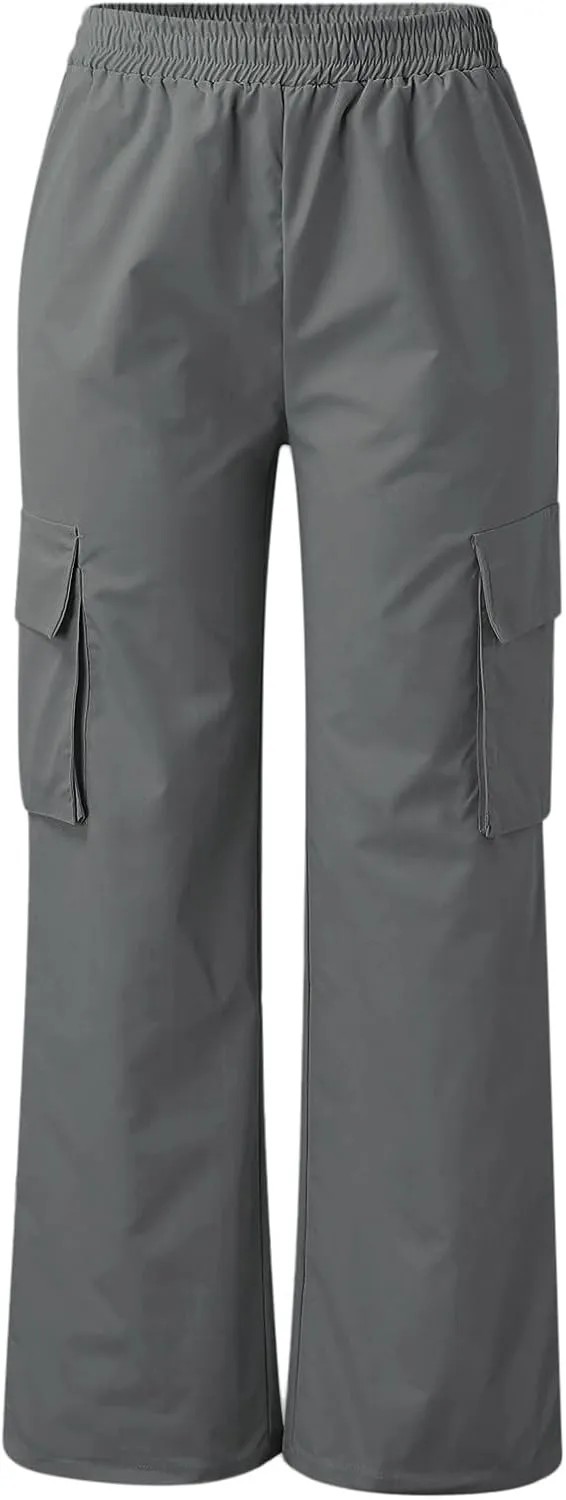 Women's Belt Less High Waisted Wide Leg Trousers Straight Leg Relaxed Style Casual Trousers Velour