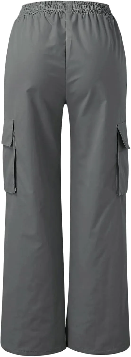 Women's Belt Less High Waisted Wide Leg Trousers Straight Leg Relaxed Style Casual Trousers Velour