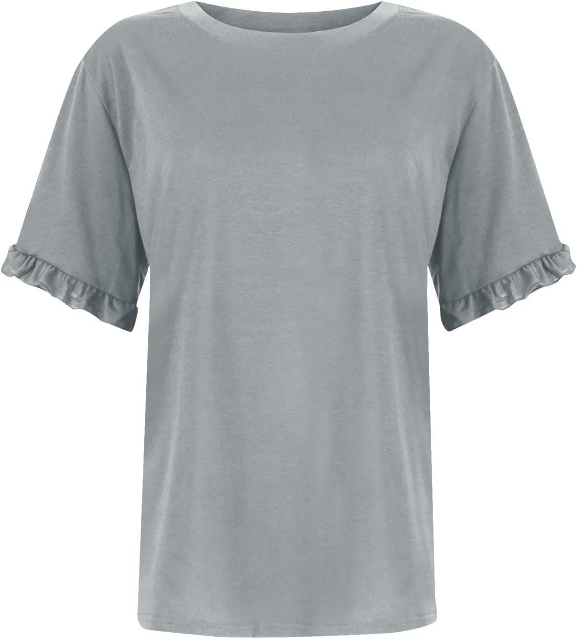 Womens Casual Cute Tops Ruffle Short Sleeve T Shirts Dressy Blouses Summer Spring Outfits Trendy Clothes