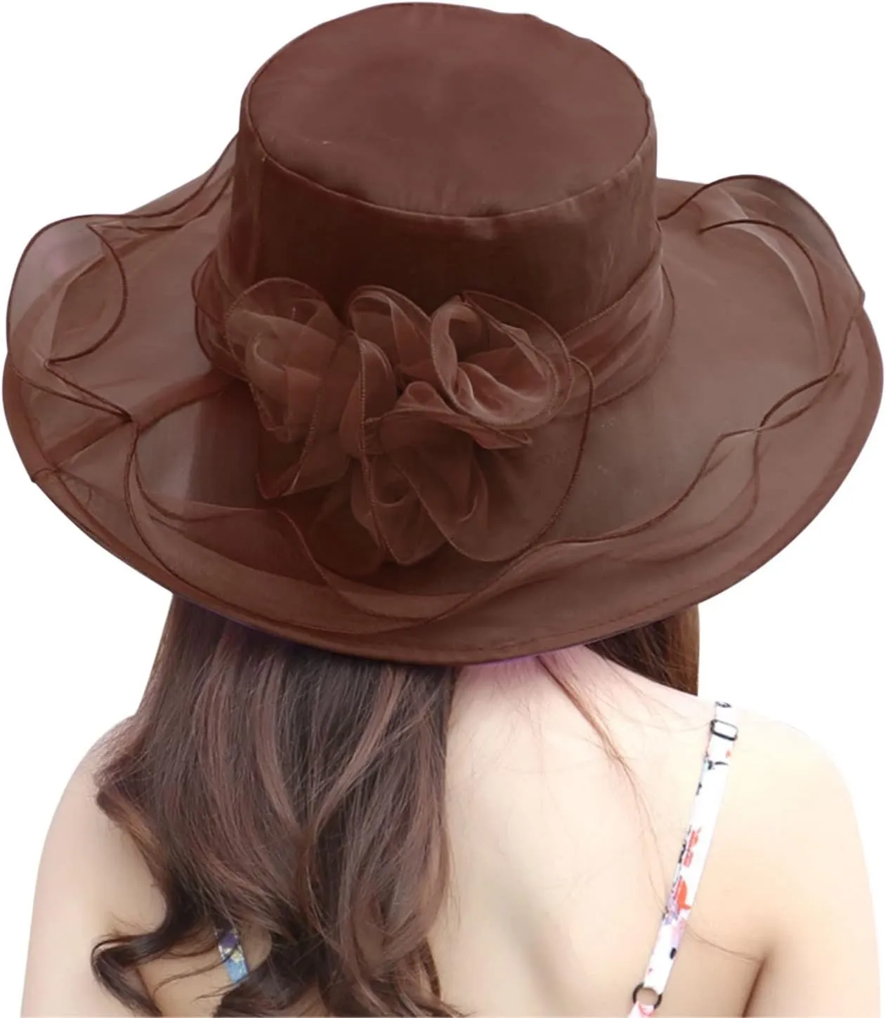 Womens Church Hats Derby Tea Party Easter Outfits Fascinator Wide Brim Ladies Elegant Dress Sunhat Summer