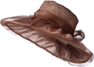 Womens Church Hats Derby Tea Party Easter Outfits Fascinator Wide Brim Ladies Elegant Dress Sunhat Summer