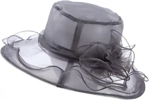 Womens Church Hats Derby Tea Party Easter Outfits Fascinator Wide Brim Ladies Elegant Dress Sunhat Summer