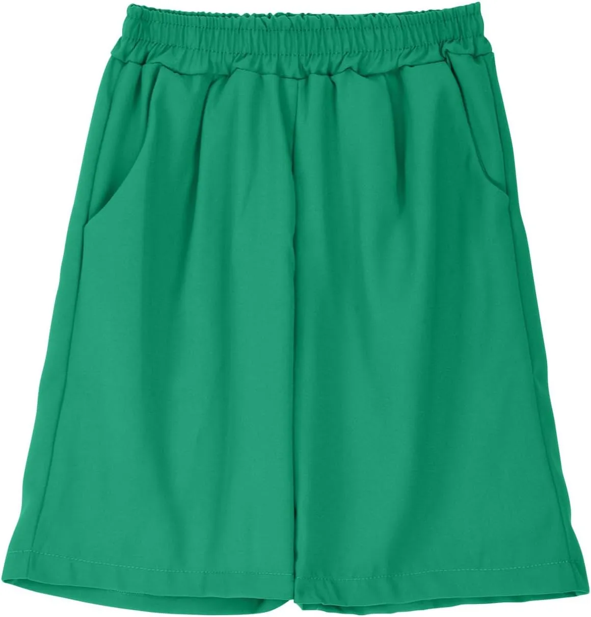 Womens Cotton Linen Shorts Casual Solid Wide Leg Shorts Comfy Elastic High Waisted Shorts Summer Beach Shorts