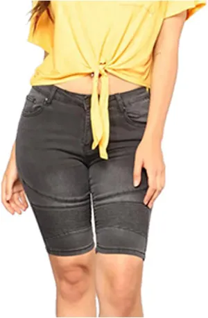 Womens Cut Off Denim Shorts Knee Length Jean Shorts Frayed Distressed Jean Shorts Mid Rise Shorts Comfy Stretchy