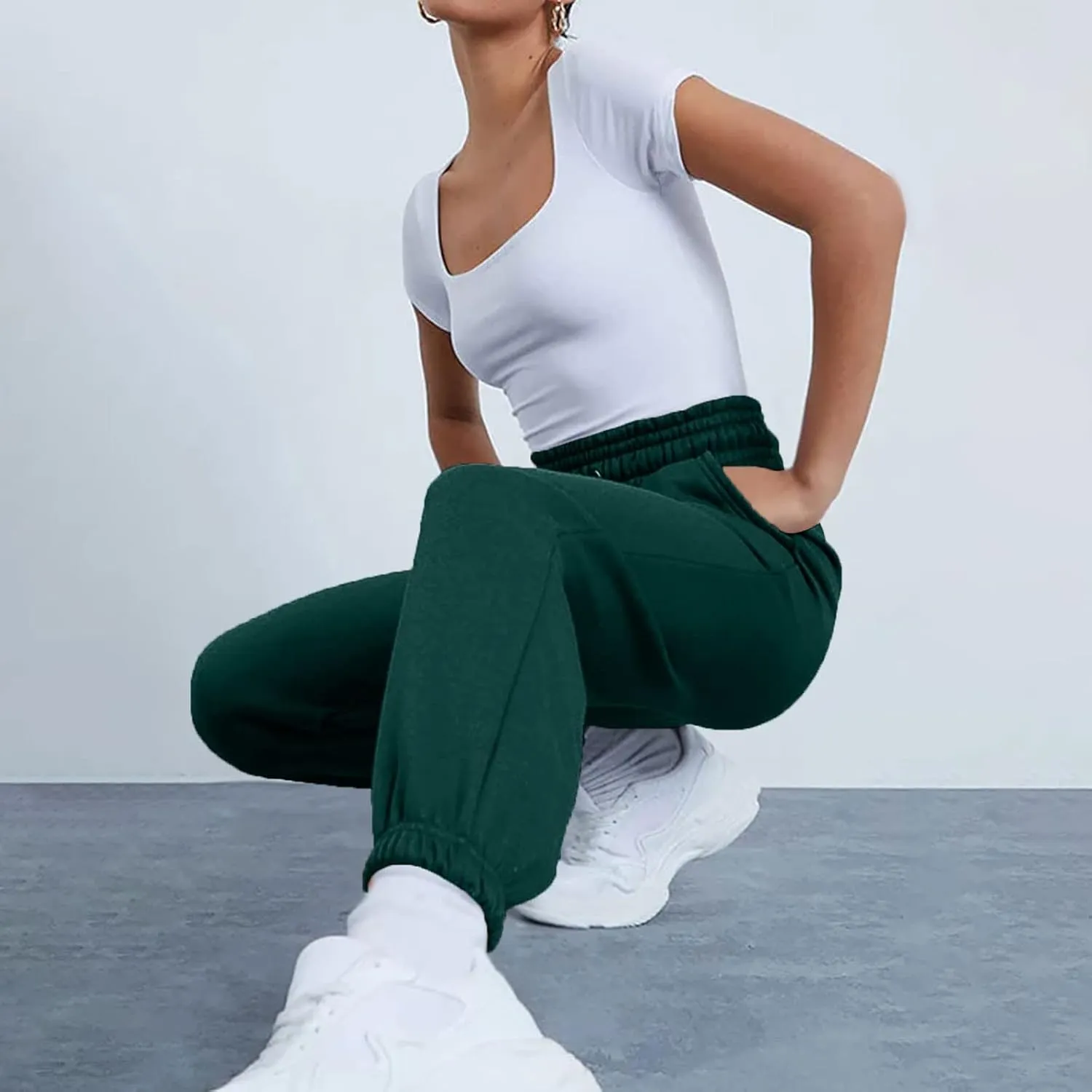 Women's High Waisted Joggers Pants Drawstring Running Athletic Sweatpants Lightweight Joggers Athletic Track Pants