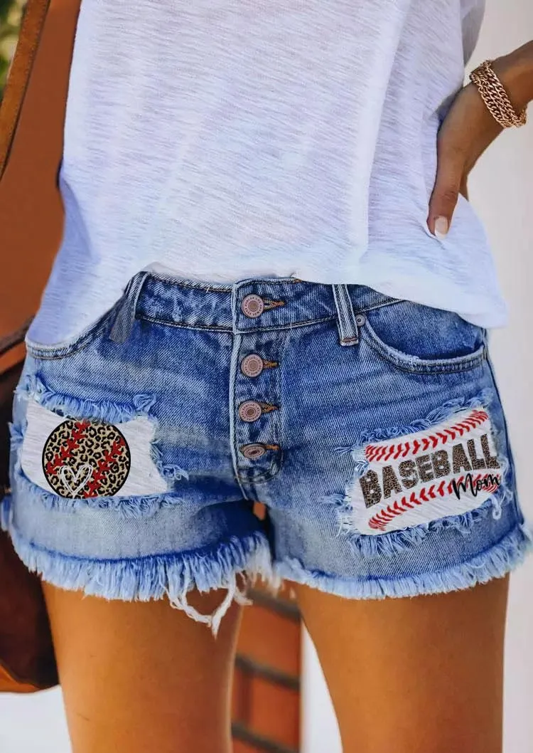 Women's Jean Shorts Button High Waisted Sanding Wash Denim Shorts Pants with Pockets