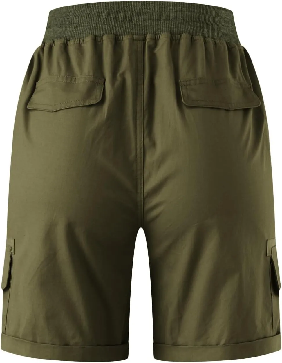 Women's Jean Shorts High Waisted Cargo Shorts Stretchy Bermuda Shorts Hot Short Pocketed Elastic Waist Long Shorts