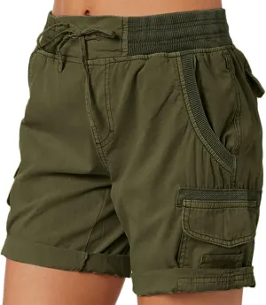 Women's Jean Shorts High Waisted Cargo Shorts Stretchy Bermuda Shorts Hot Short Pocketed Elastic Waist Long Shorts