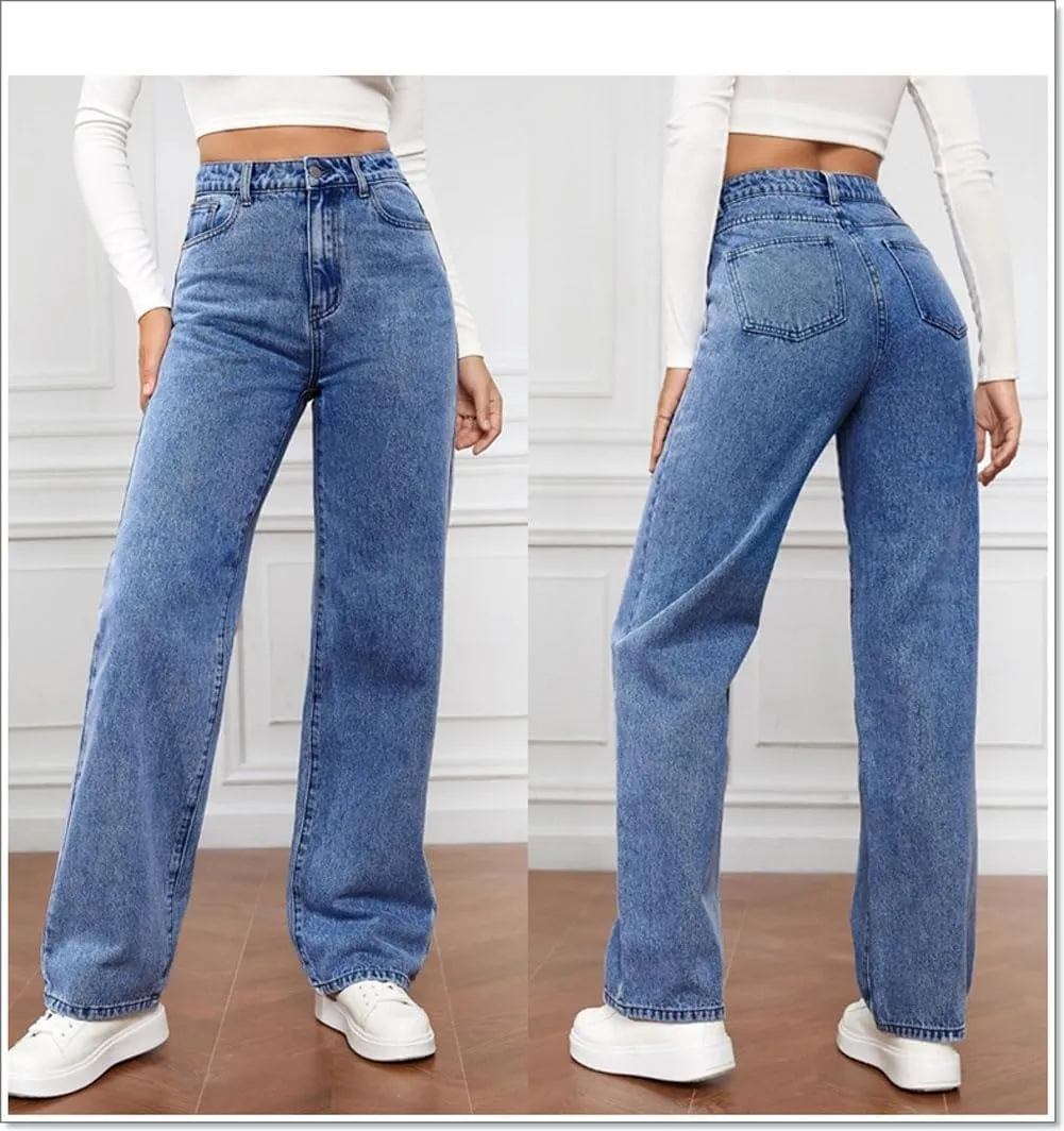 Womens Jeans Plus Size Curvy Fit Bootcut Cargo Wide Leg Denim Pants Straight High Waisted Comfort Flex Jean Pants