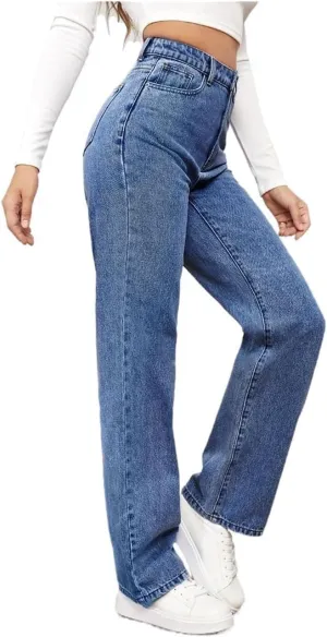 Womens Jeans Plus Size Curvy Fit Bootcut Cargo Wide Leg Denim Pants Straight High Waisted Comfort Flex Jean Pants