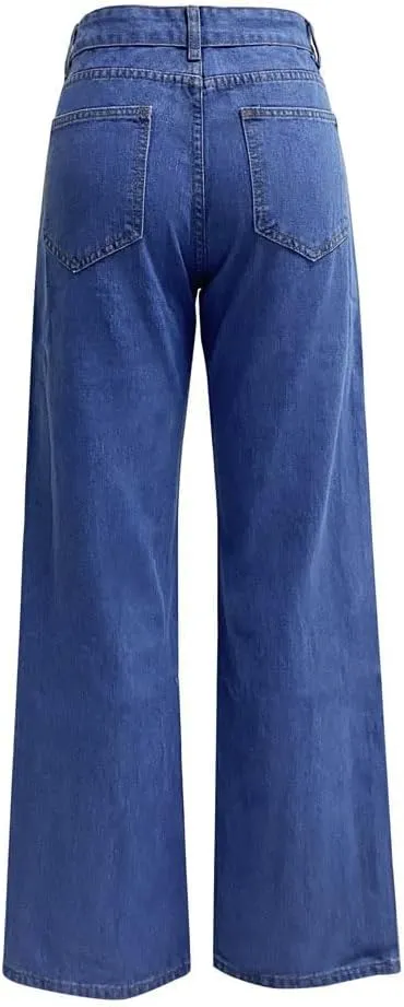 Womens Jeans Plus Size Curvy Fit Bootcut Cargo Wide Leg Denim Pants Straight High Waisted Comfort Flex Jean Pants