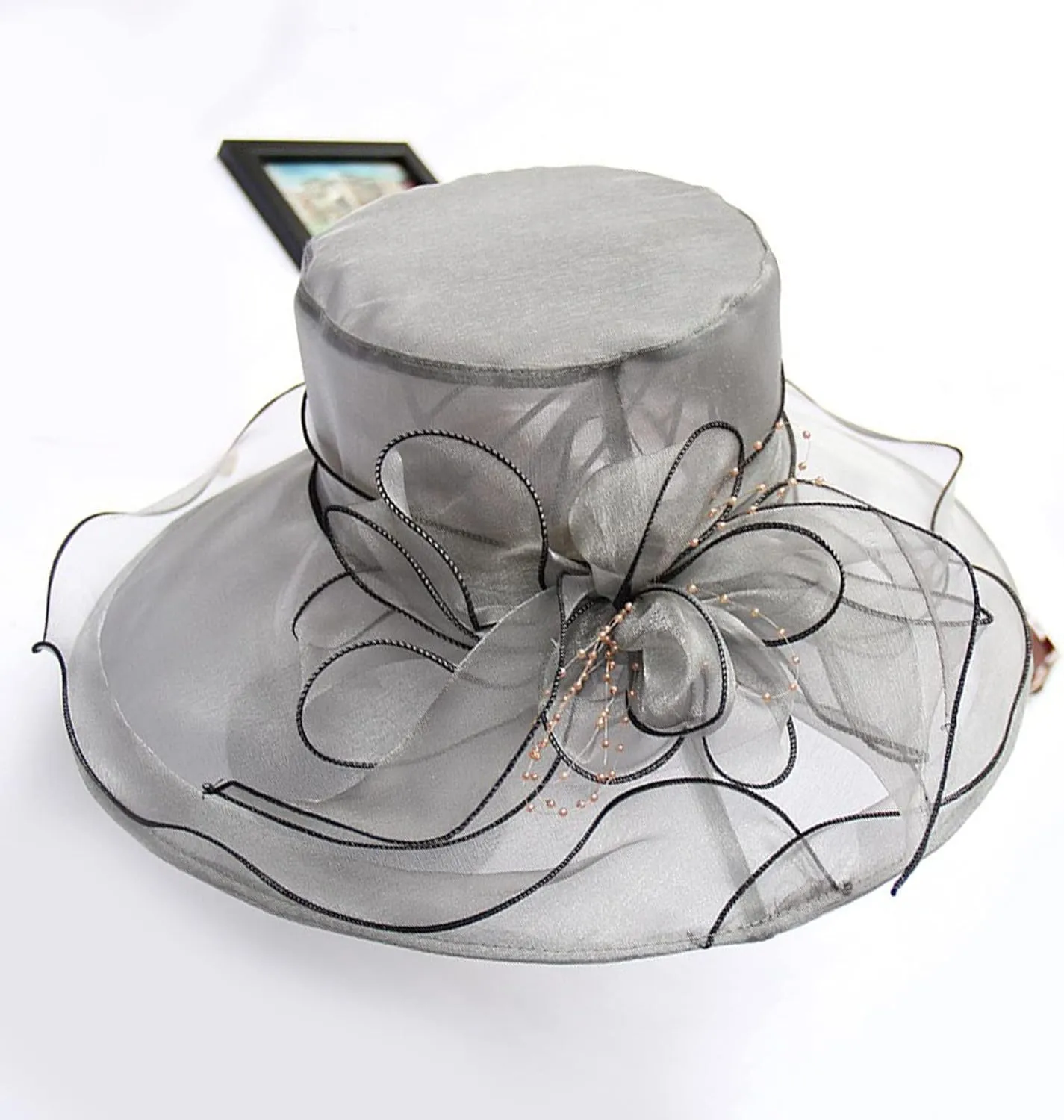 Womens Kentucky Church Derby Hats Fascinators Womens Summer Tea Party Hats Wide Brim Organza Church Hats Sun Hats