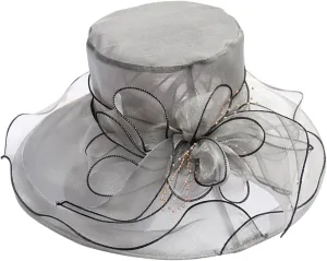 Womens Kentucky Church Derby Hats Fascinators Womens Summer Tea Party Hats Wide Brim Organza Church Hats Sun Hats