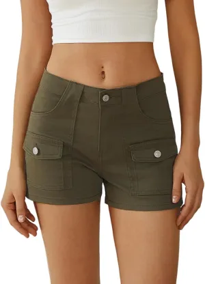 Women's Ripped Denim Jean Shorts Mid Rise Summer Hot Raw Hem Casual Shorts