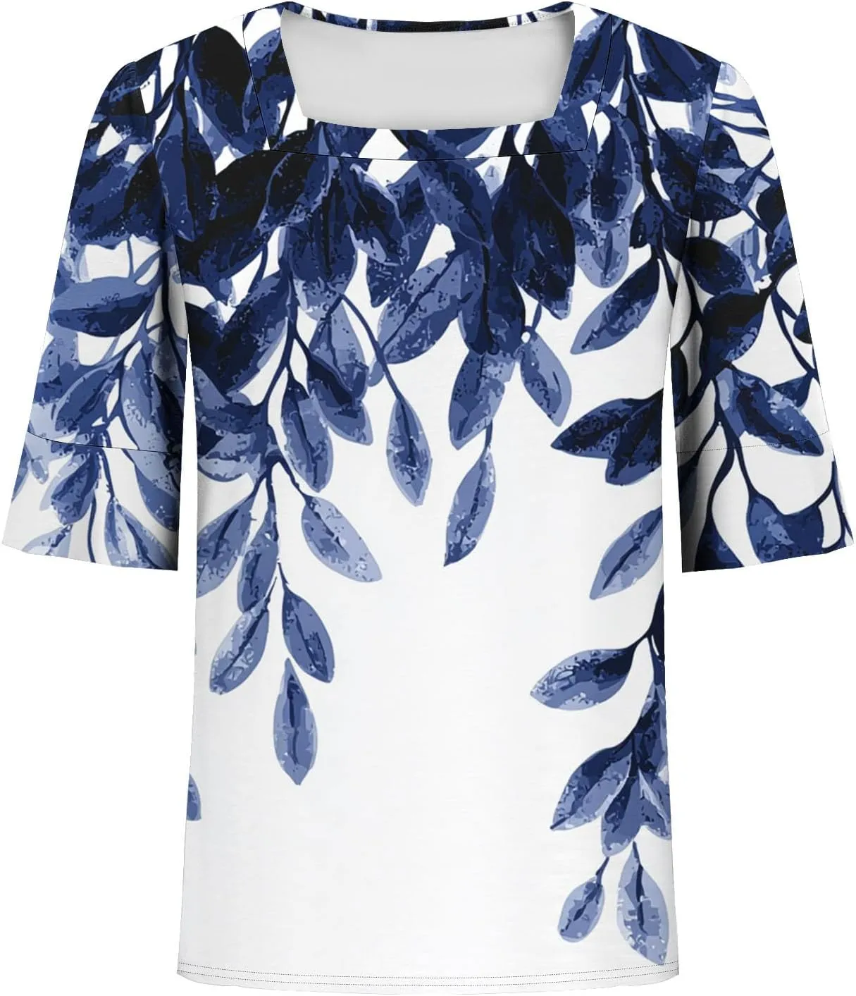 Women's Short Sleeve Shirts Square Neck Summer Tops Dressy Casual Basic Tees Ladies Loose Flowy T Shirts Blouses