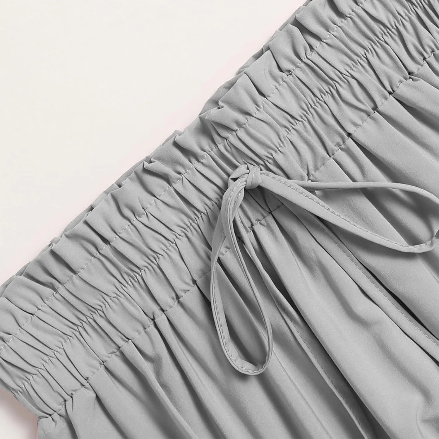 Women's Skirts 2025 Solid Lightweight Ruched Tiered Flare Swing Midi Skirt, S-XL