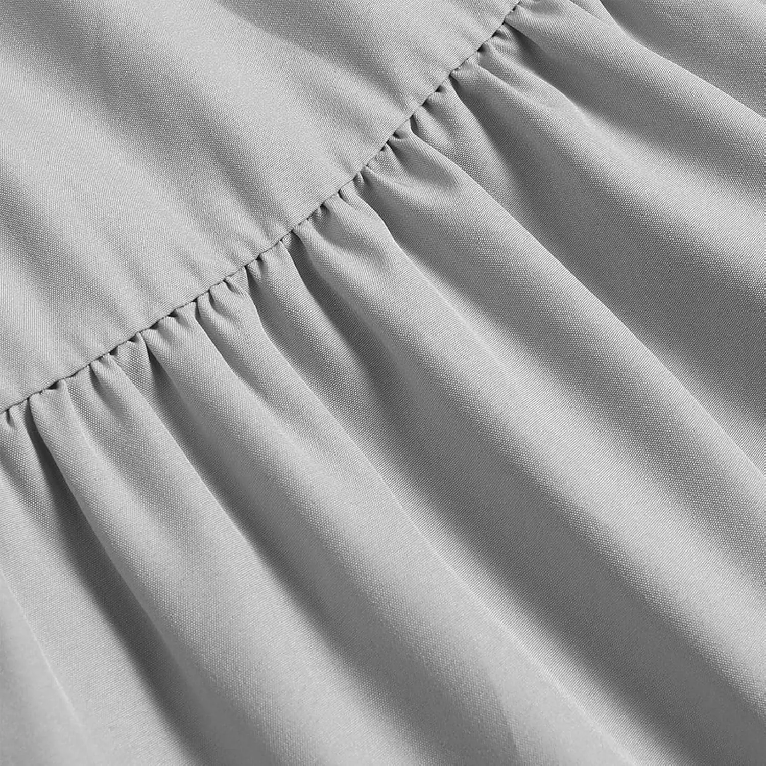 Women's Skirts 2025 Solid Lightweight Ruched Tiered Flare Swing Midi Skirt, S-XL