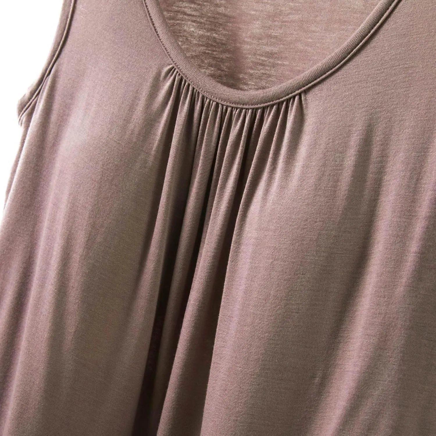 Womens Summer Sleeveless Pajama with Built in Bra Casual Modal Pleated Tank Tops Loose Soft Scoop Neck Tunic Tshirts