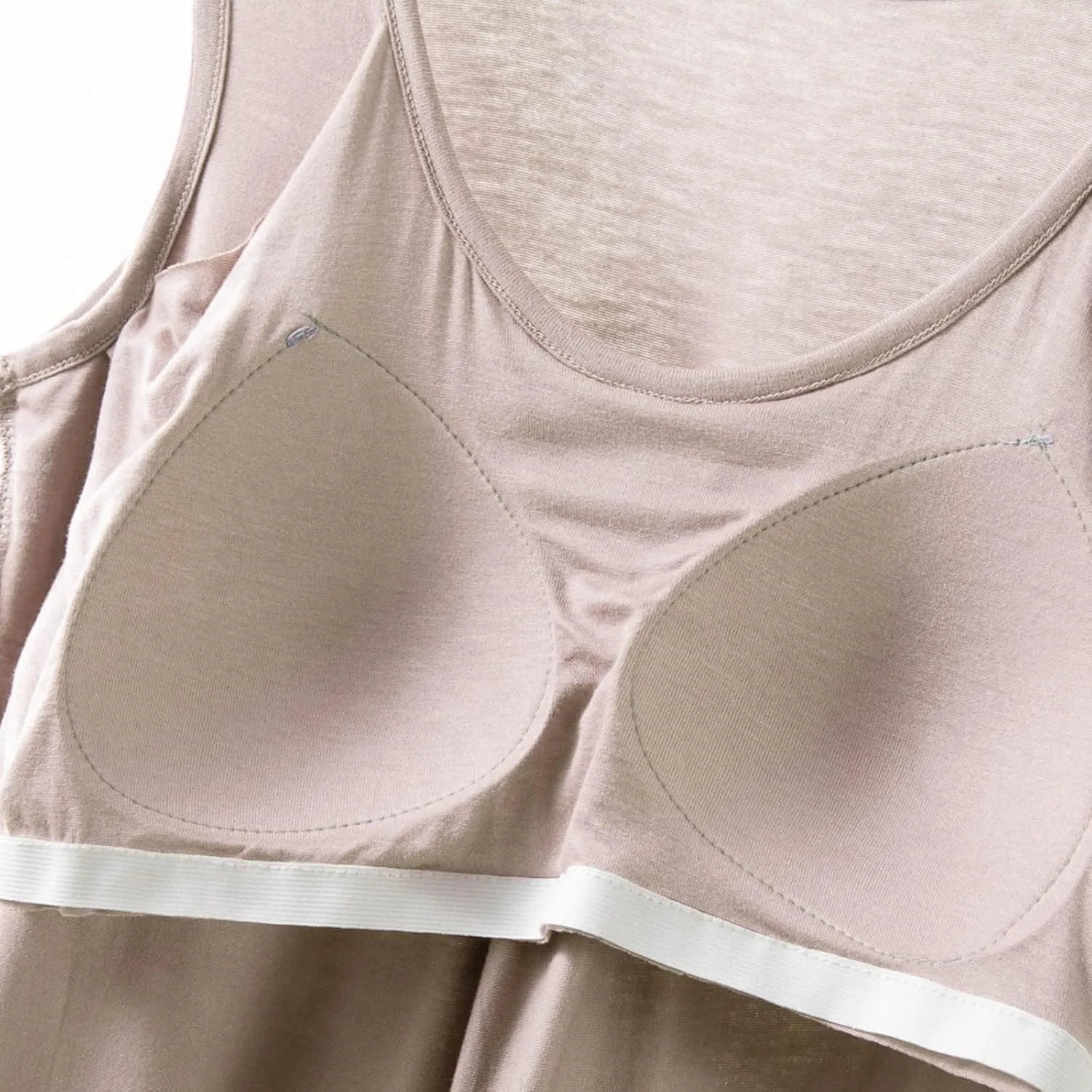 Womens Summer Sleeveless Pajama with Built in Bra Casual Modal Pleated Tank Tops Loose Soft Scoop Neck Tunic Tshirts