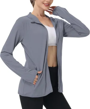 Women's Sun Shirts UPF 50  Lightweight Athletic Jacket UV Cooling Hoodie Quick Dry Long Sleeve Outdoor Hiking Shirts