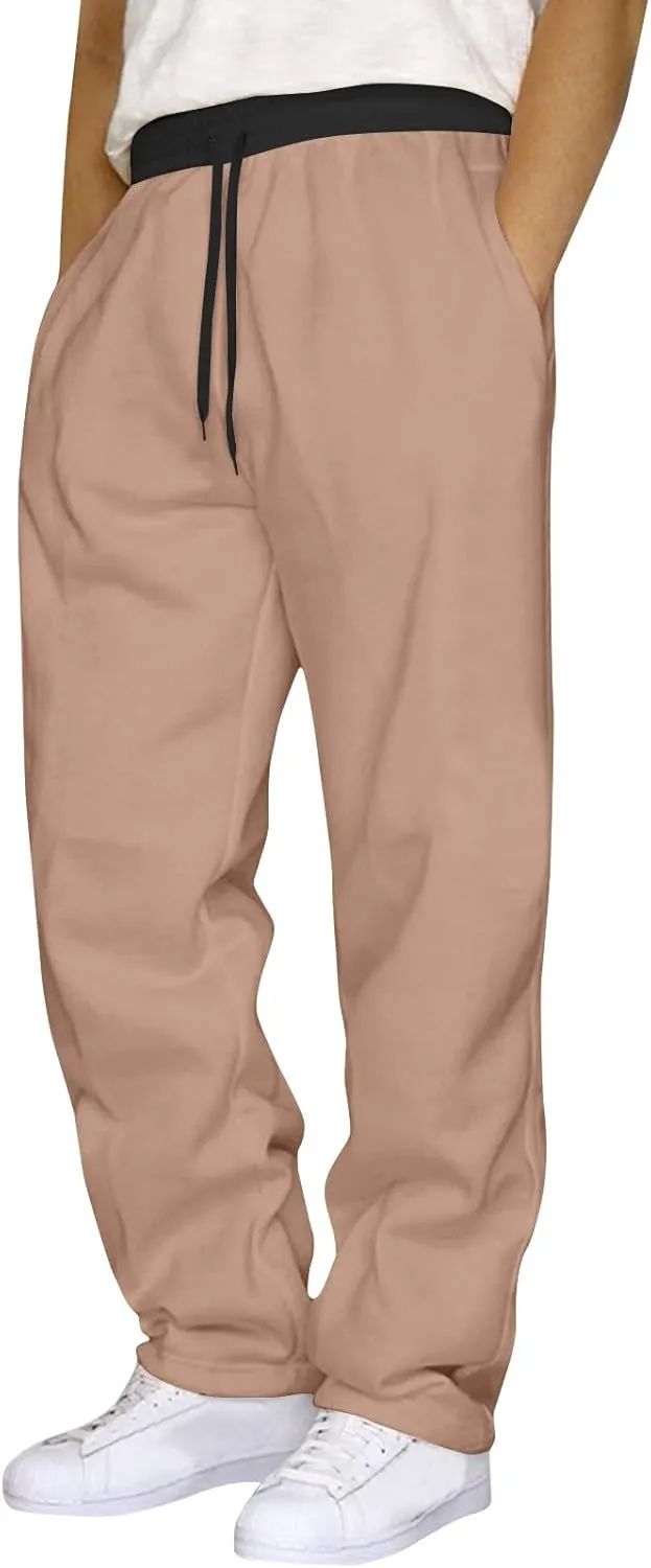 Womens Sweatpants 2024 Fleece Lined Pants Drawstring Wide Leg Pants with Pockets