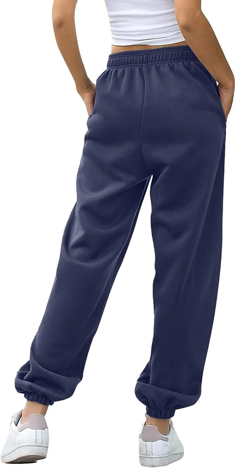 Womens Sweatpants High Waisted Baggy Workout Jogger Pants with Pockets Trousers Fall Clothes for Women 2024