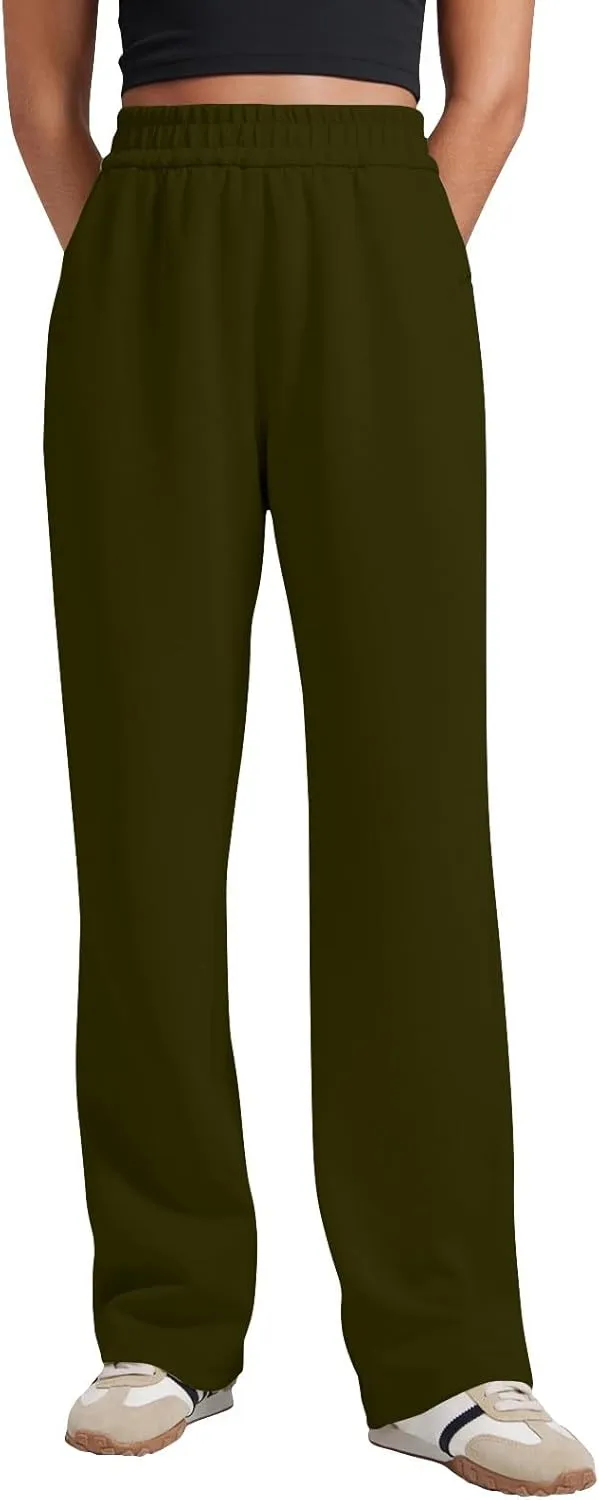Womens Sweatpants with Pockets Soft Baggy Modal Drawstring Waist Wide Leg Pants Outdoor Workout Pants